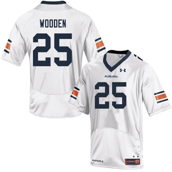 Men's Auburn Tigers #25 Colby Wooden White 2019 College Stitched Football Jersey